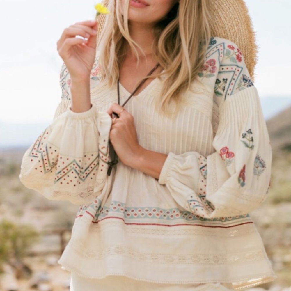 Kayla Embroidered Blouse - Anthropologie